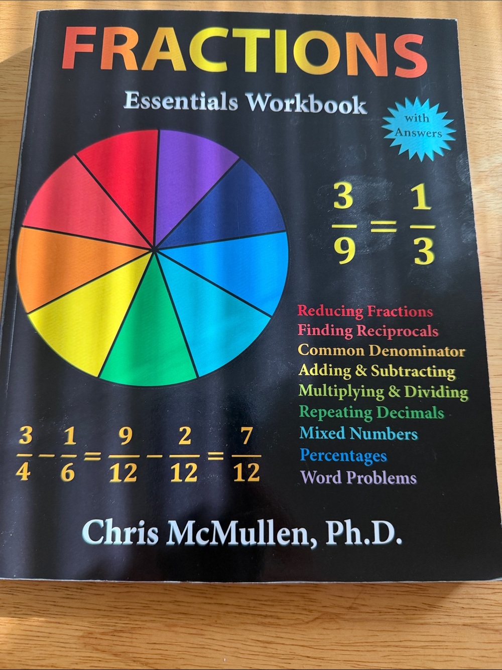 Fractions Essentials Workbook - Black Cover